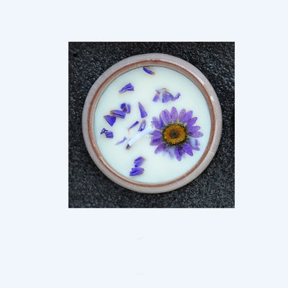 Ceramic Cup With Dried Flowers Candles