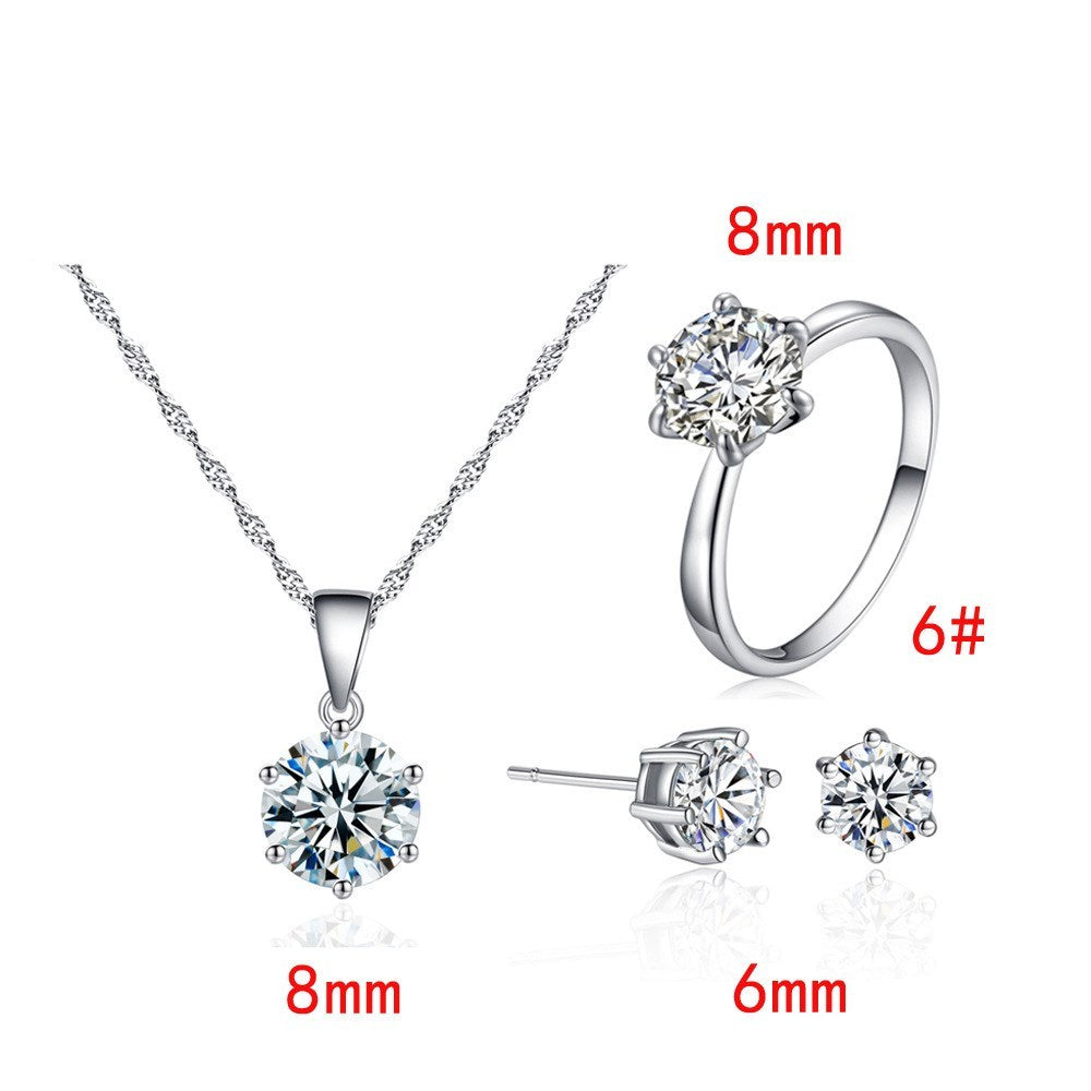 Earrings, necklaces, rings, 3-piece set