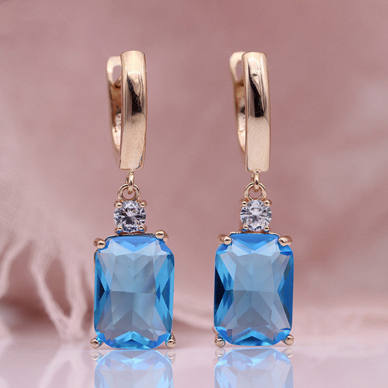 Square Long Earrings Women