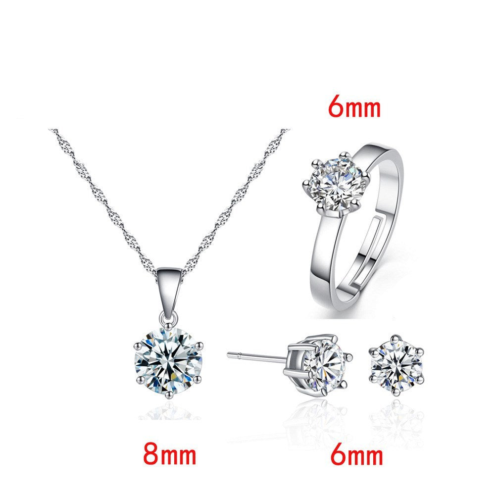 Earrings, necklaces, rings, 3-piece set