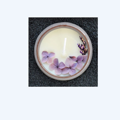 Ceramic Cup With Dried Flowers Candles