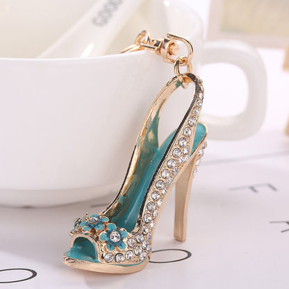 Diamond-studded High Heels Keychain