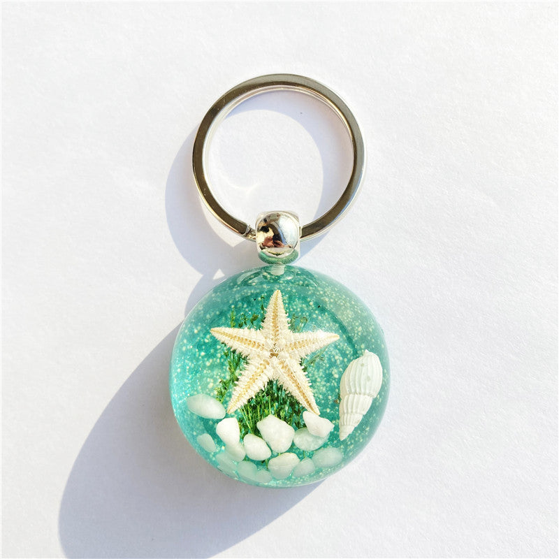 Starfish Amber Keychain