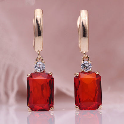 Square Long Earrings Women