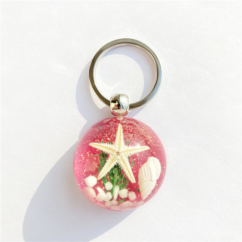 Starfish Amber Keychain