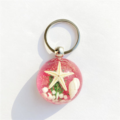 Starfish Amber Keychain