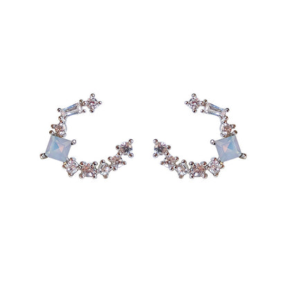 Crystal curved earrings earrings