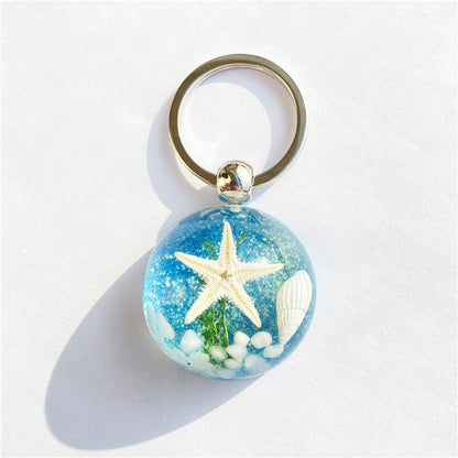 Starfish Amber Keychain