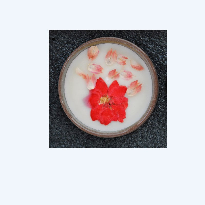 Ceramic Cup With Dried Flowers Candles