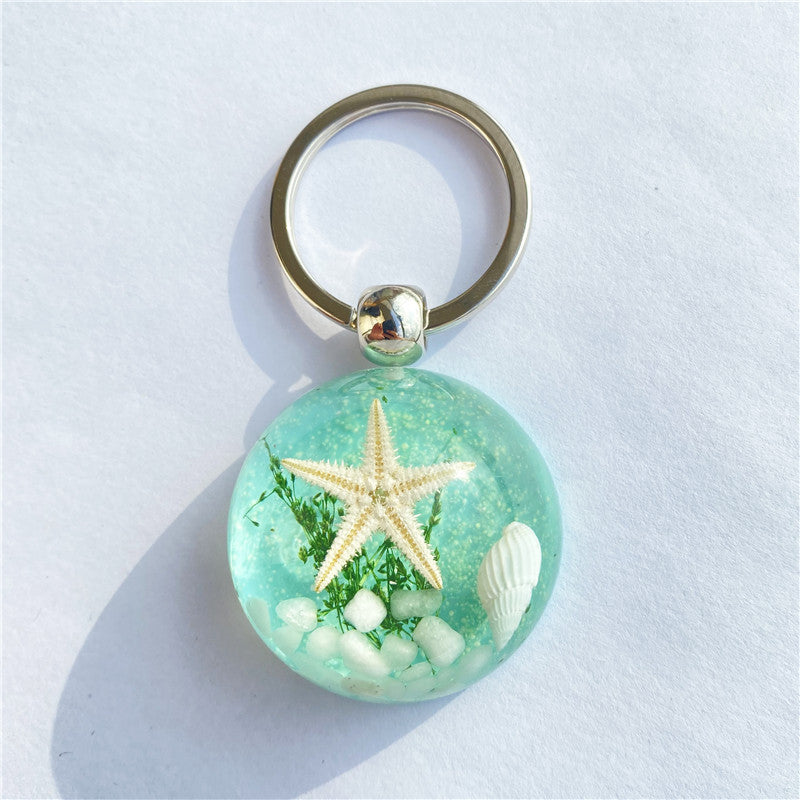 Starfish Amber Keychain