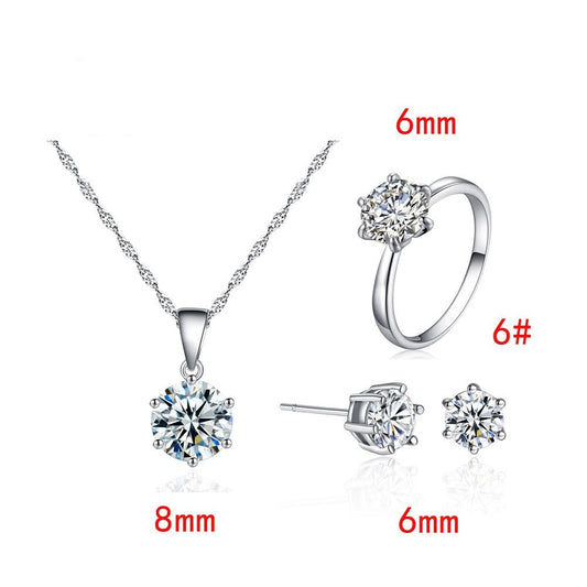 Earrings, necklaces, rings, 3-piece set