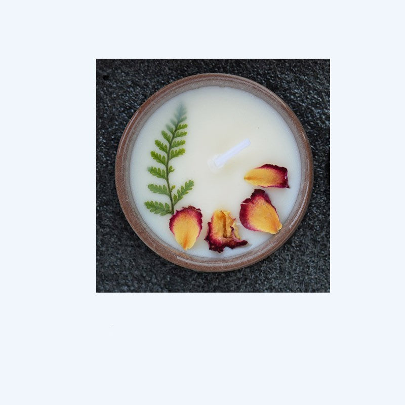 Ceramic Cup With Dried Flowers Candles