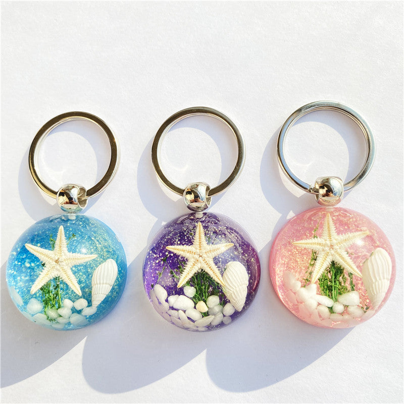 Starfish Amber Keychain