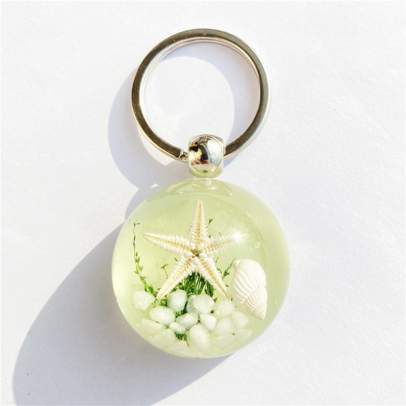 Starfish Amber Keychain