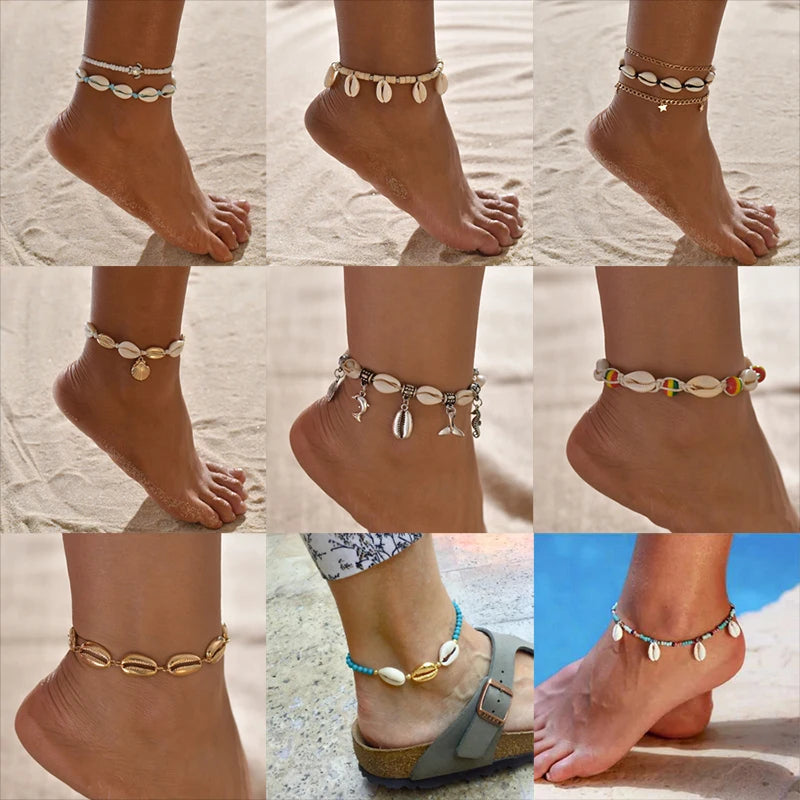 Boho Sea Shell Anklets