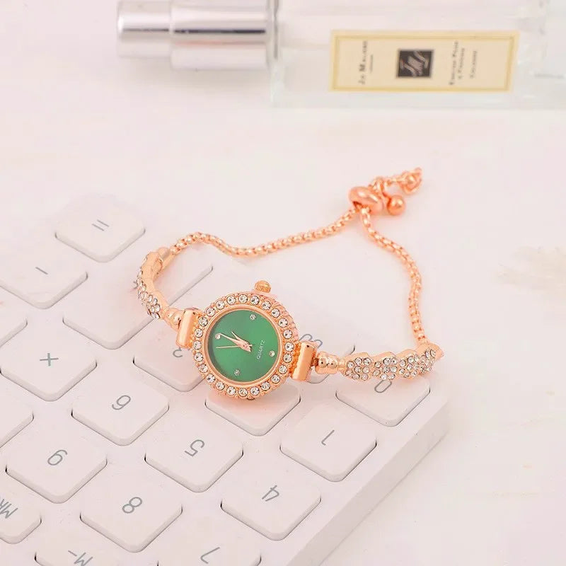 Rhinestone Bracelet Strap Quartz Watch for Women