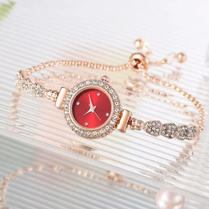 Rhinestone Bracelet Strap Quartz Watch for Women