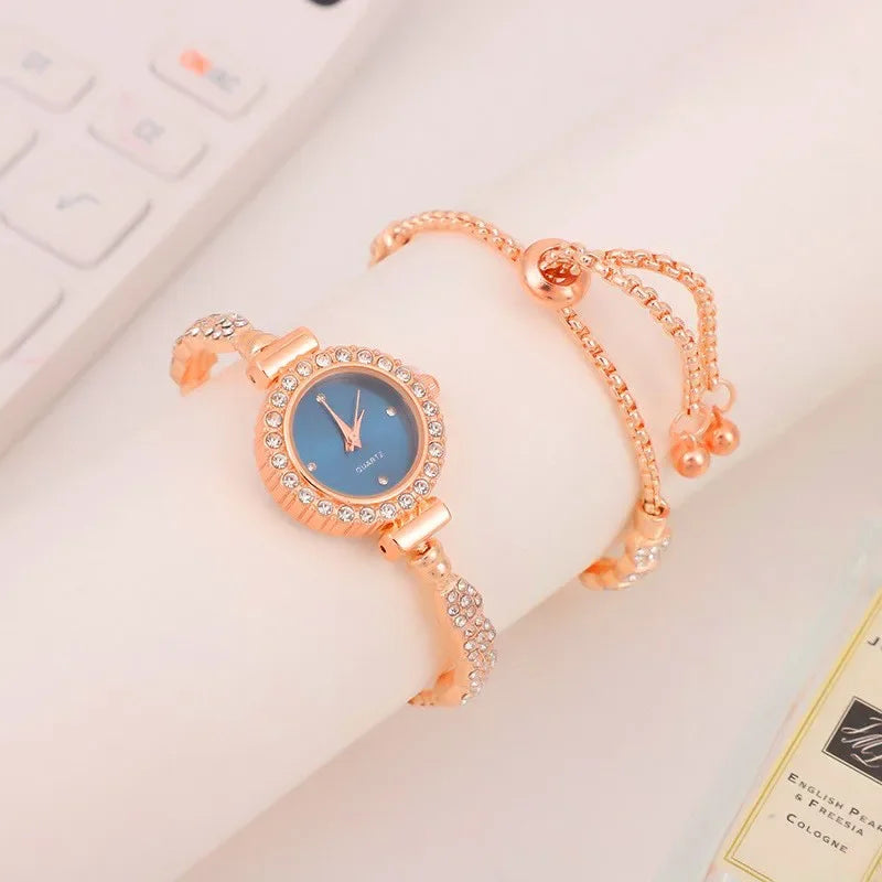 Rhinestone Bracelet Strap Quartz Watch for Women