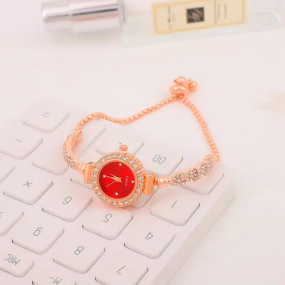 Rhinestone Bracelet Strap Quartz Watch for Women