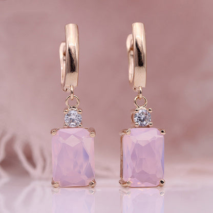 Square Long Earrings Women