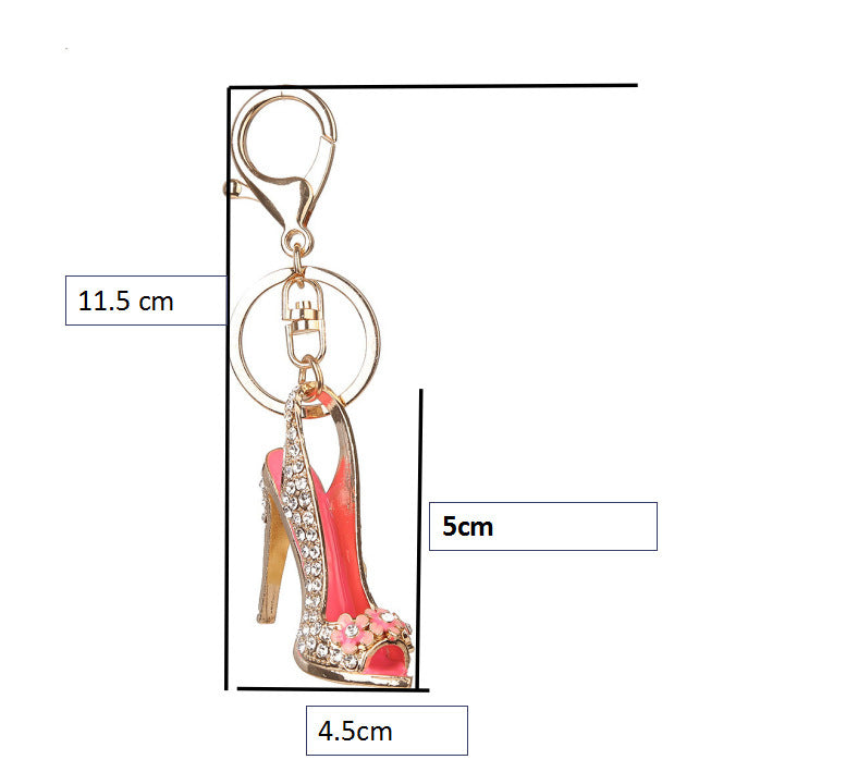 Diamond-studded High Heels Keychain