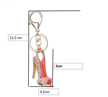 Diamond-studded High Heels Keychain