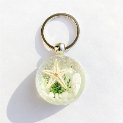 Starfish Amber Keychain