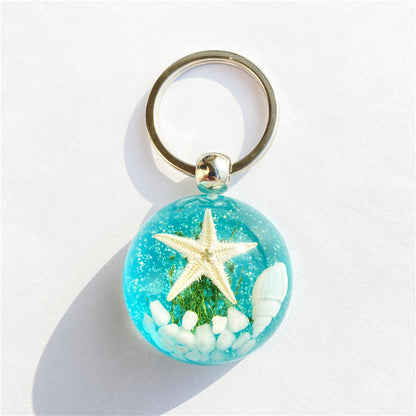 Starfish Amber Keychain