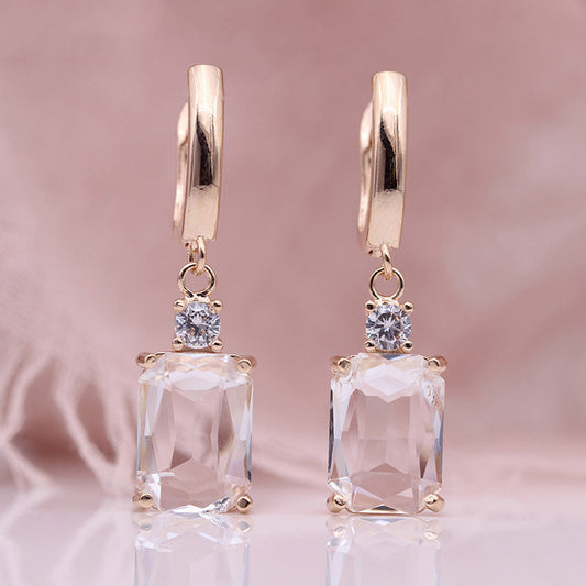 Square Long Earrings Women