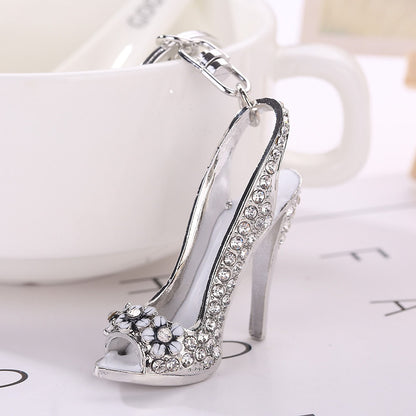 Diamond-studded High Heels Keychain