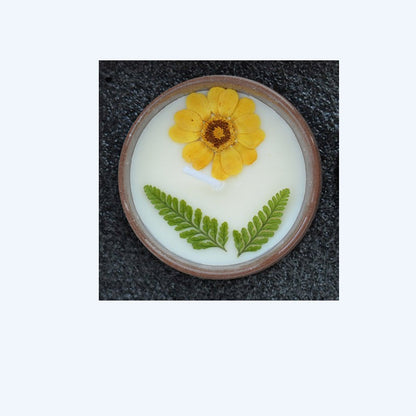 Ceramic Cup With Dried Flowers Candles